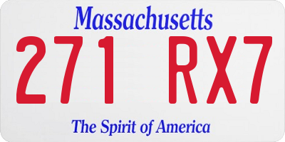 MA license plate 271RX7