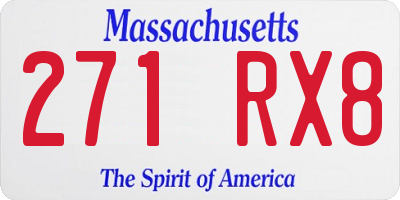 MA license plate 271RX8