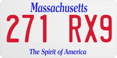 MA license plate 271RX9