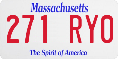 MA license plate 271RY0