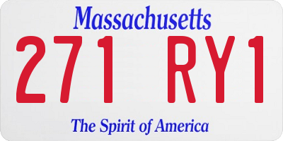 MA license plate 271RY1