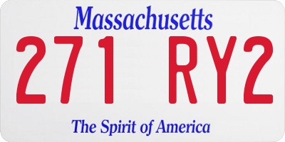MA license plate 271RY2
