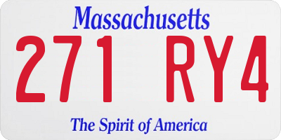 MA license plate 271RY4