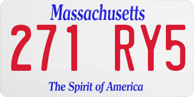 MA license plate 271RY5