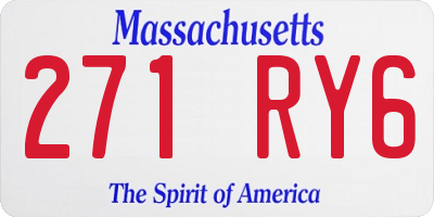 MA license plate 271RY6