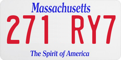 MA license plate 271RY7