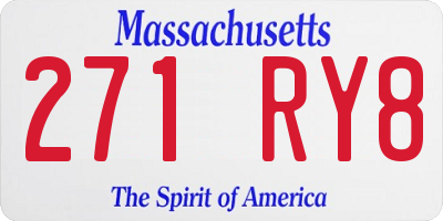 MA license plate 271RY8
