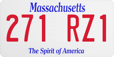 MA license plate 271RZ1