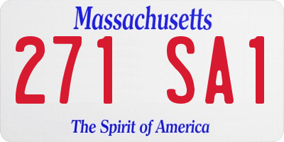 MA license plate 271SA1