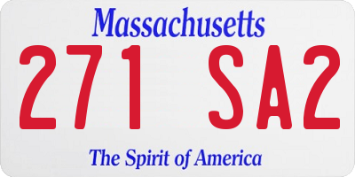 MA license plate 271SA2