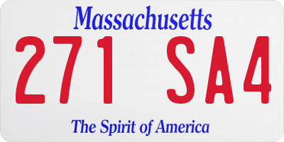 MA license plate 271SA4