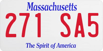 MA license plate 271SA5