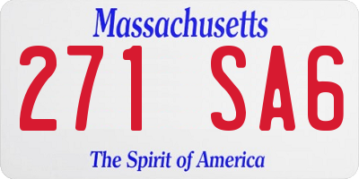 MA license plate 271SA6