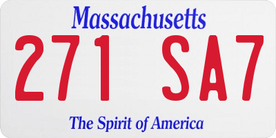 MA license plate 271SA7