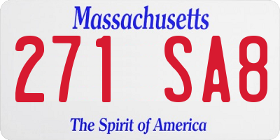 MA license plate 271SA8