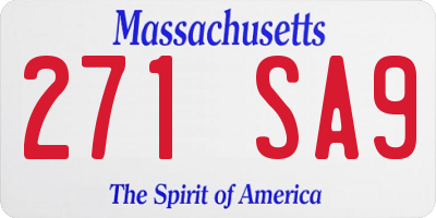 MA license plate 271SA9