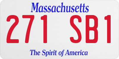 MA license plate 271SB1