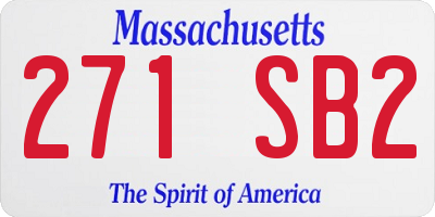 MA license plate 271SB2