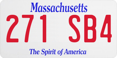 MA license plate 271SB4