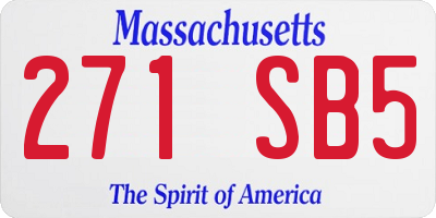 MA license plate 271SB5