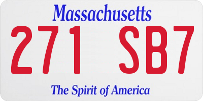 MA license plate 271SB7