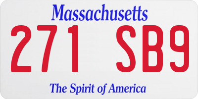 MA license plate 271SB9
