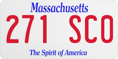 MA license plate 271SC0