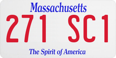 MA license plate 271SC1