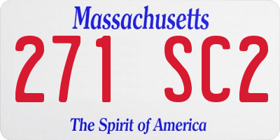MA license plate 271SC2
