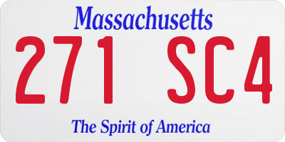 MA license plate 271SC4