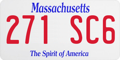 MA license plate 271SC6