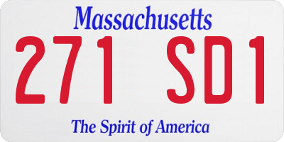 MA license plate 271SD1