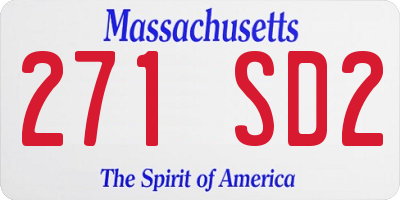 MA license plate 271SD2