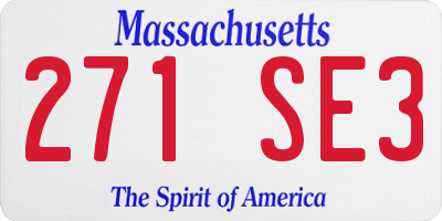 MA license plate 271SE3