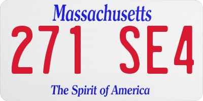 MA license plate 271SE4