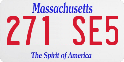 MA license plate 271SE5