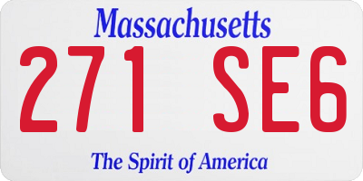 MA license plate 271SE6
