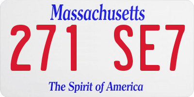 MA license plate 271SE7