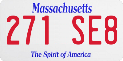 MA license plate 271SE8