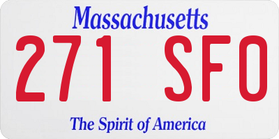 MA license plate 271SF0