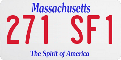 MA license plate 271SF1