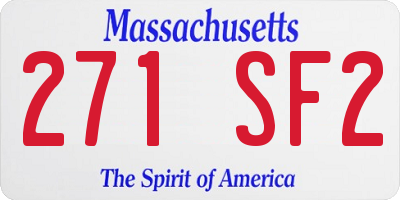 MA license plate 271SF2