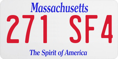 MA license plate 271SF4