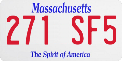 MA license plate 271SF5