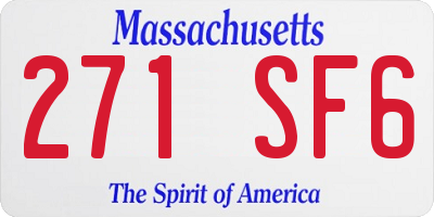 MA license plate 271SF6