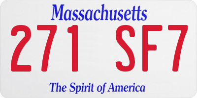 MA license plate 271SF7