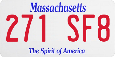 MA license plate 271SF8