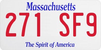 MA license plate 271SF9
