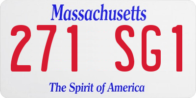 MA license plate 271SG1