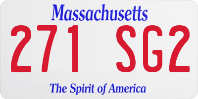 MA license plate 271SG2